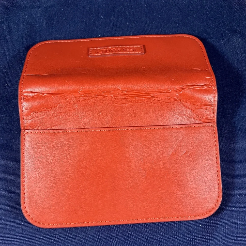 Vera Bradley Wallet Red Compact Contrast Organize Zippered Stylish Minimalist